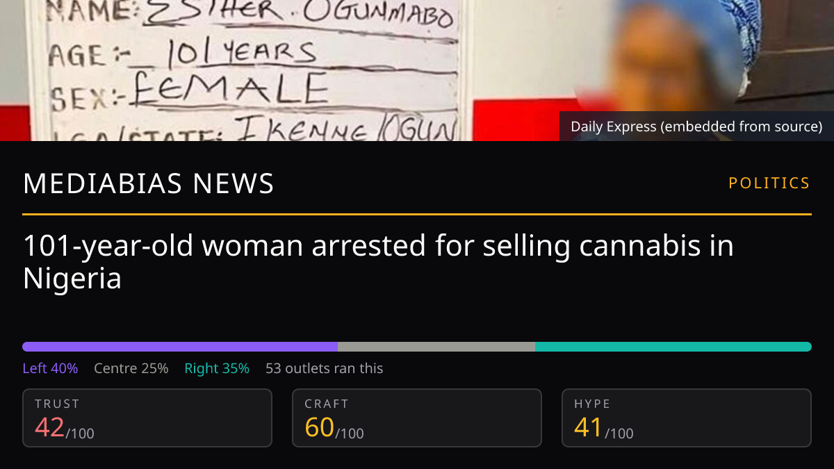 101-year-old woman arrested for selling cannabis in Nigeria