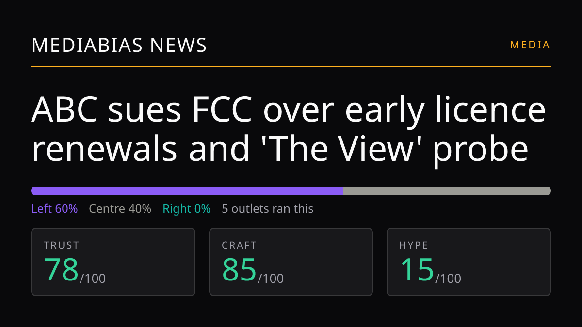 ABC sues FCC over early licence renewals and 'The View' probe
