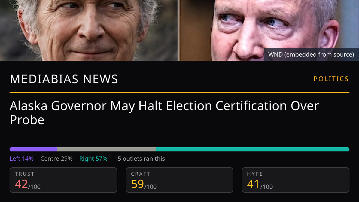 Alaska Governor May Halt Election Certification Over Probe