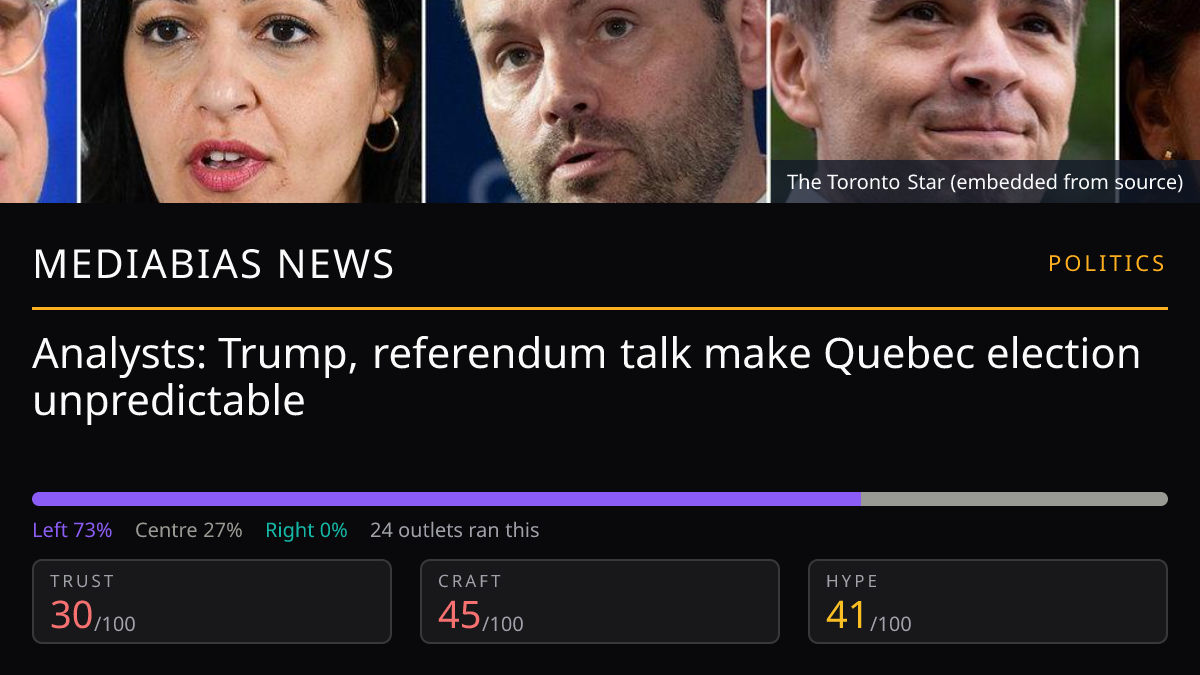 Analysts: Trump, referendum talk make Quebec election unpredictable