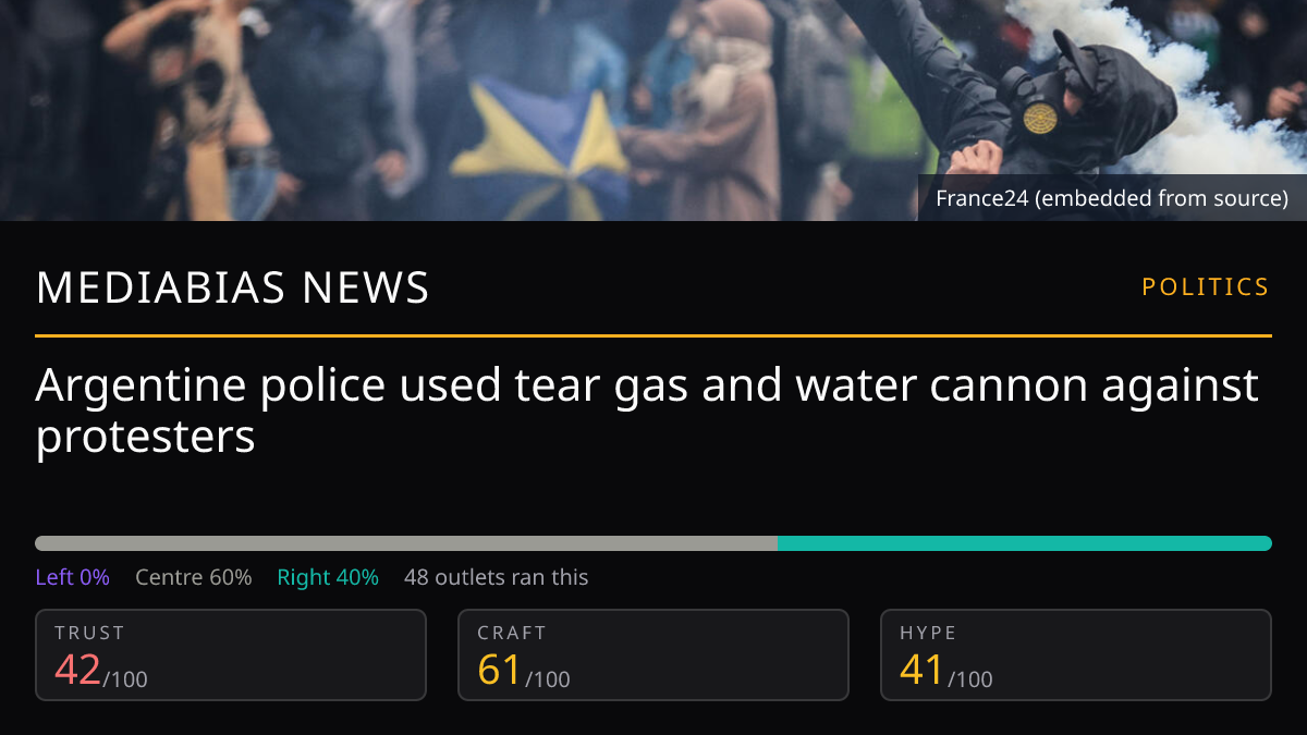 Argentine police used tear gas and water cannon against protesters