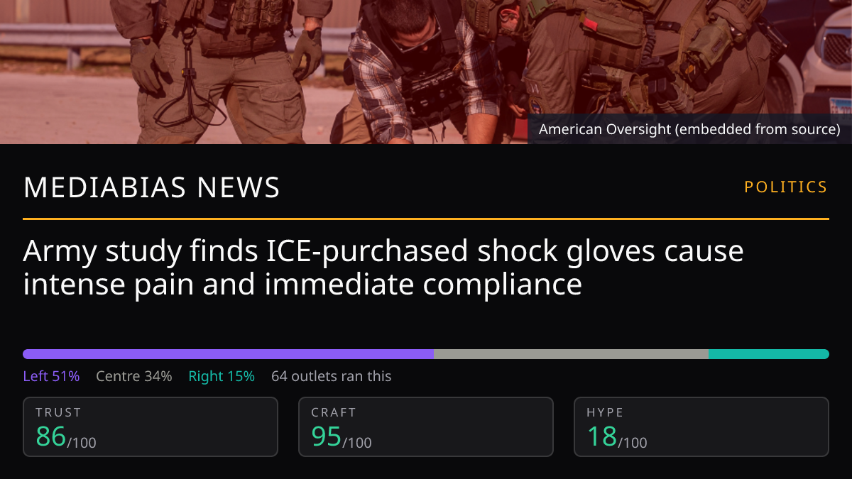 Army study finds ICE‑purchased shock gloves cause intense pain and immediate compliance