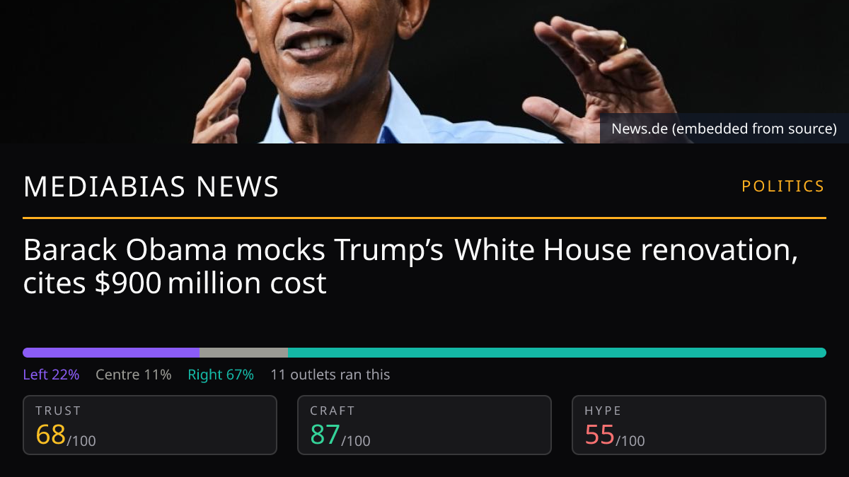Barack Obama mocks Trump’s White House renovation, cites $900 million cost