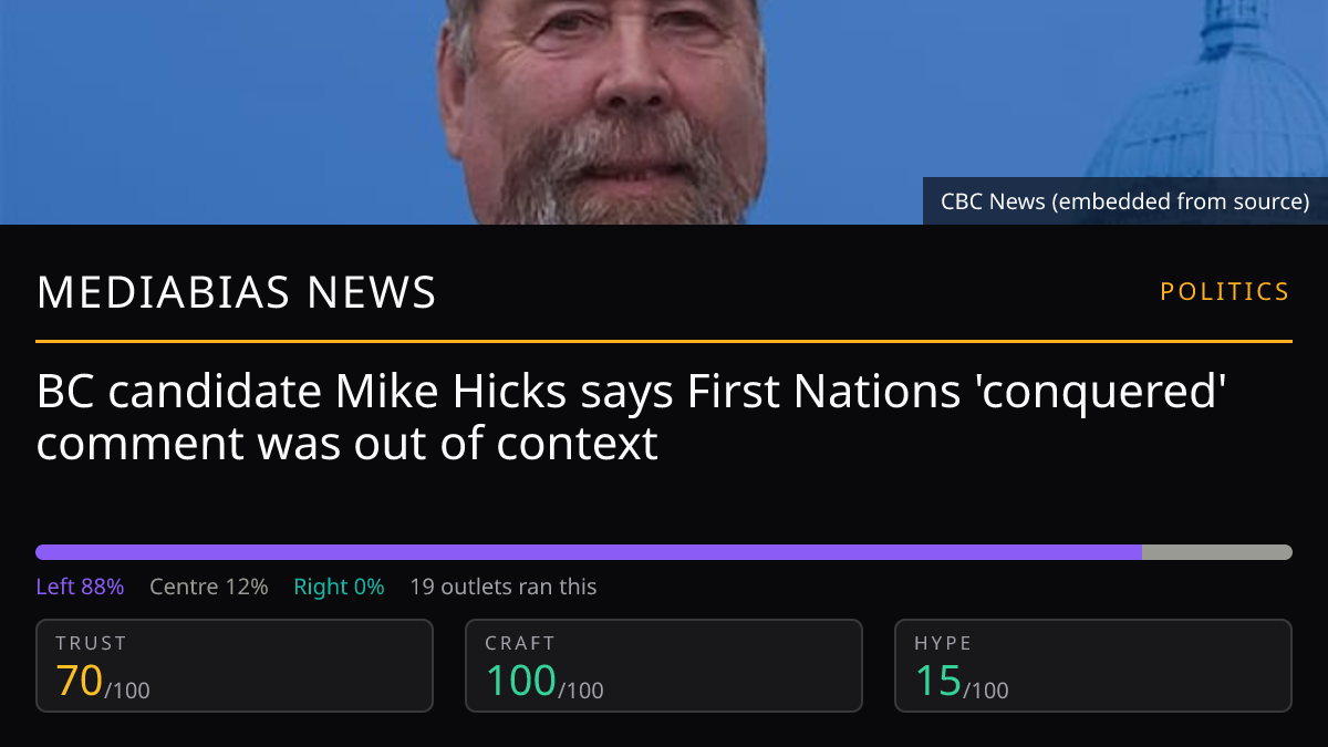 Mike Hicks' debate remarks | MediaBias News