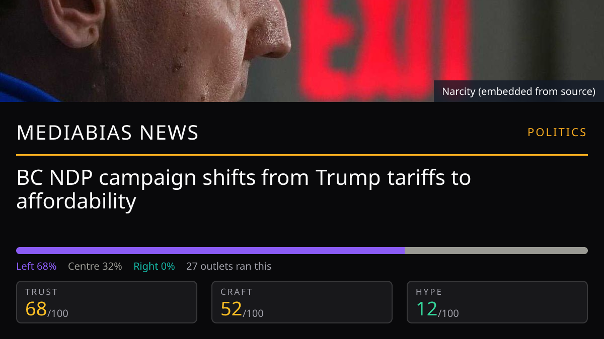 BC NDP campaign shifts from Trump tariffs to affordability