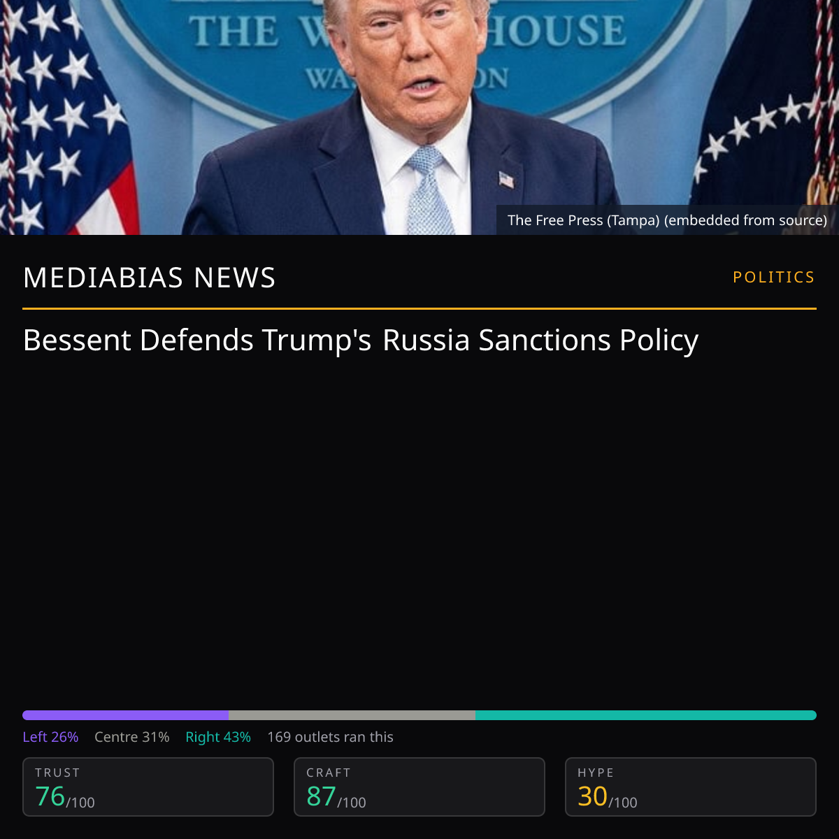 Scott Bessent on Russia Sanctions | MediaBias News
