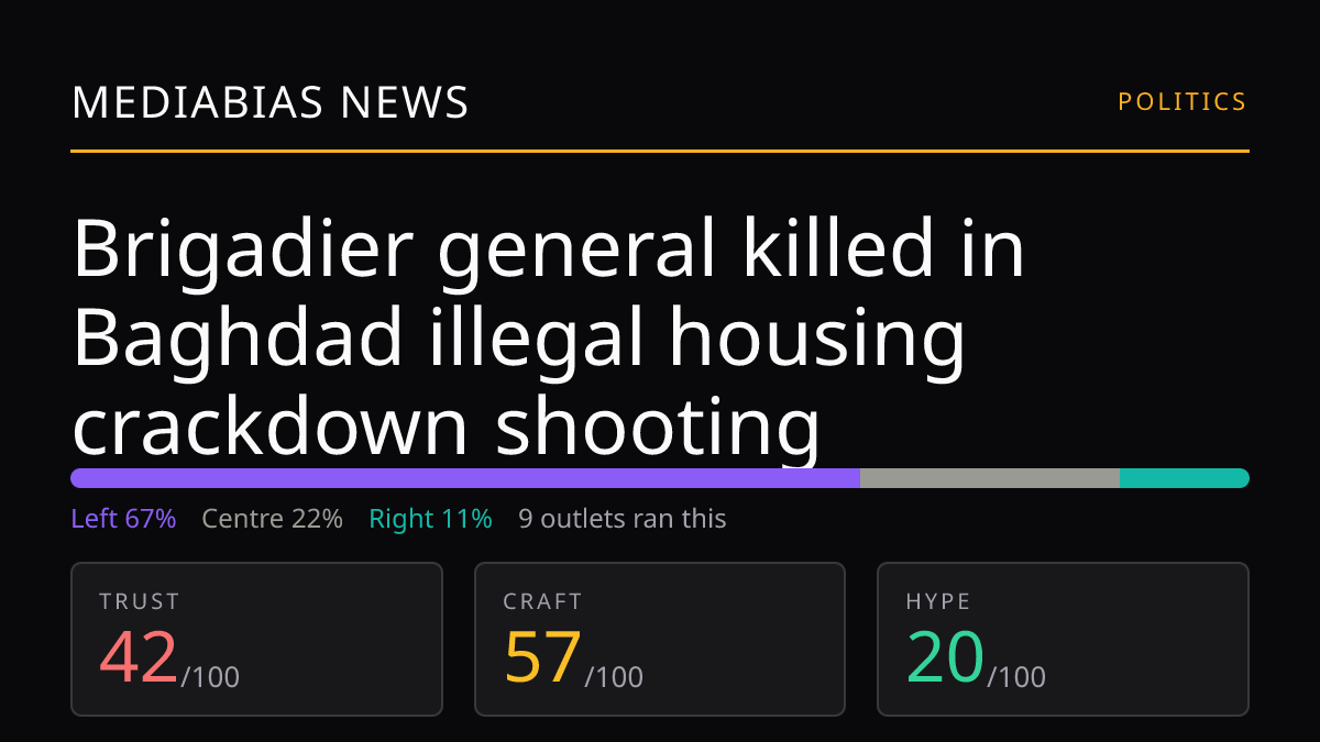 Brigadier general killed in Baghdad illegal housing crackdown shooting