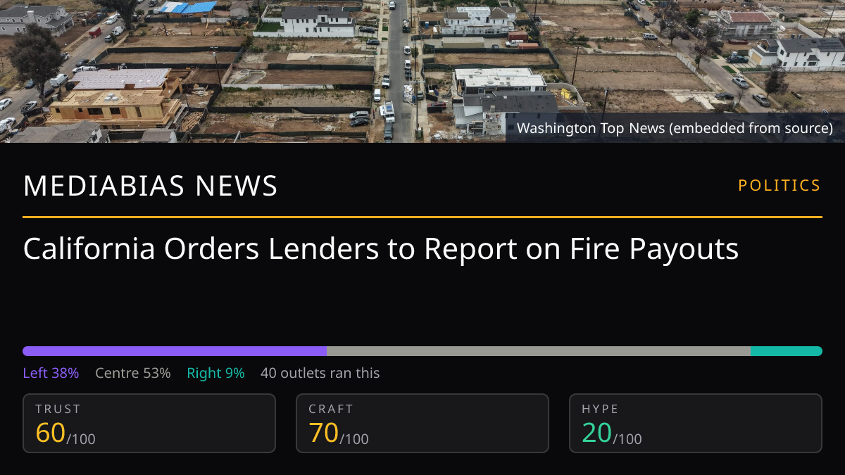 California Acts on Fire Insurance Payouts | MediaBias News