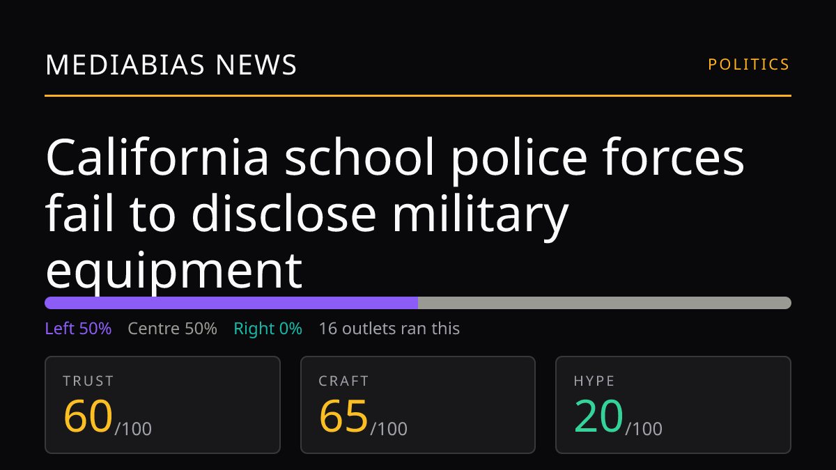 California school police forces fail to disclose military equipment