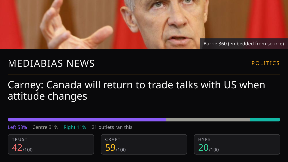 Carney: Canada will return to trade talks with US when attitude changes