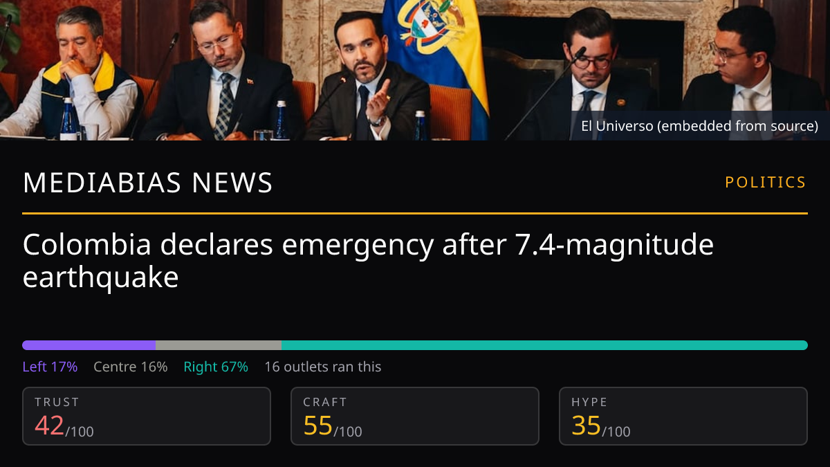 Colombia declares emergency after 7.4-magnitude earthquake