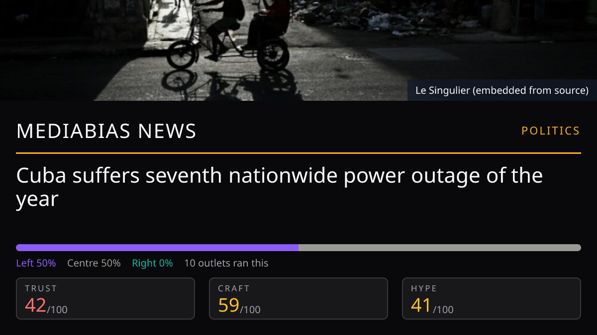 Cuba suffers seventh nationwide power outage of the year