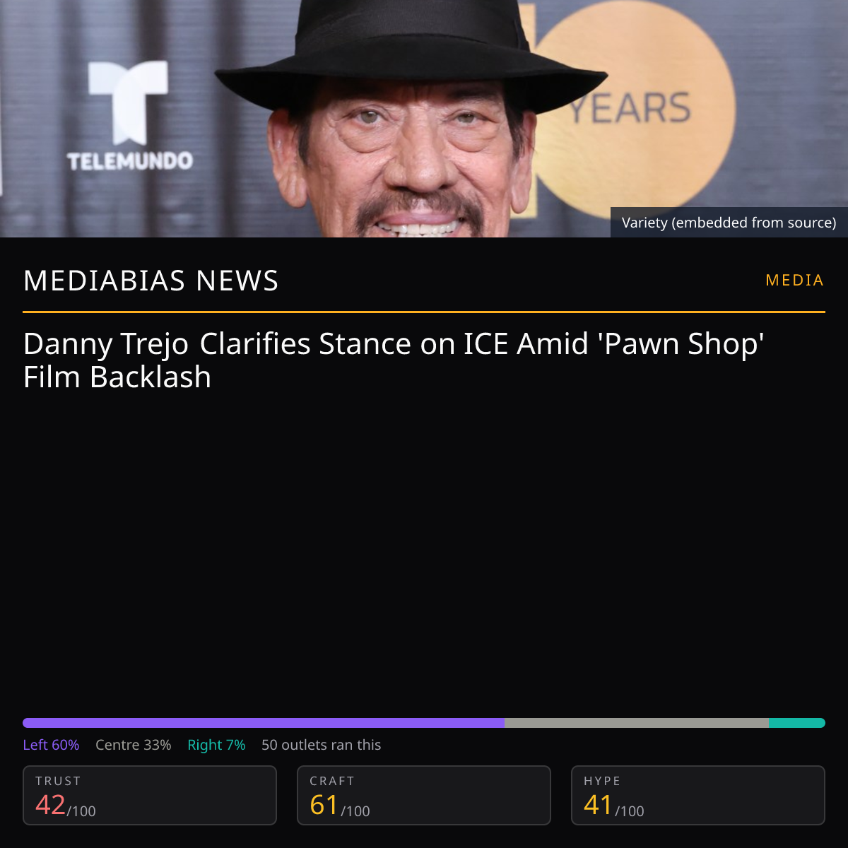 Danny Trejo on ICE | MediaBias News