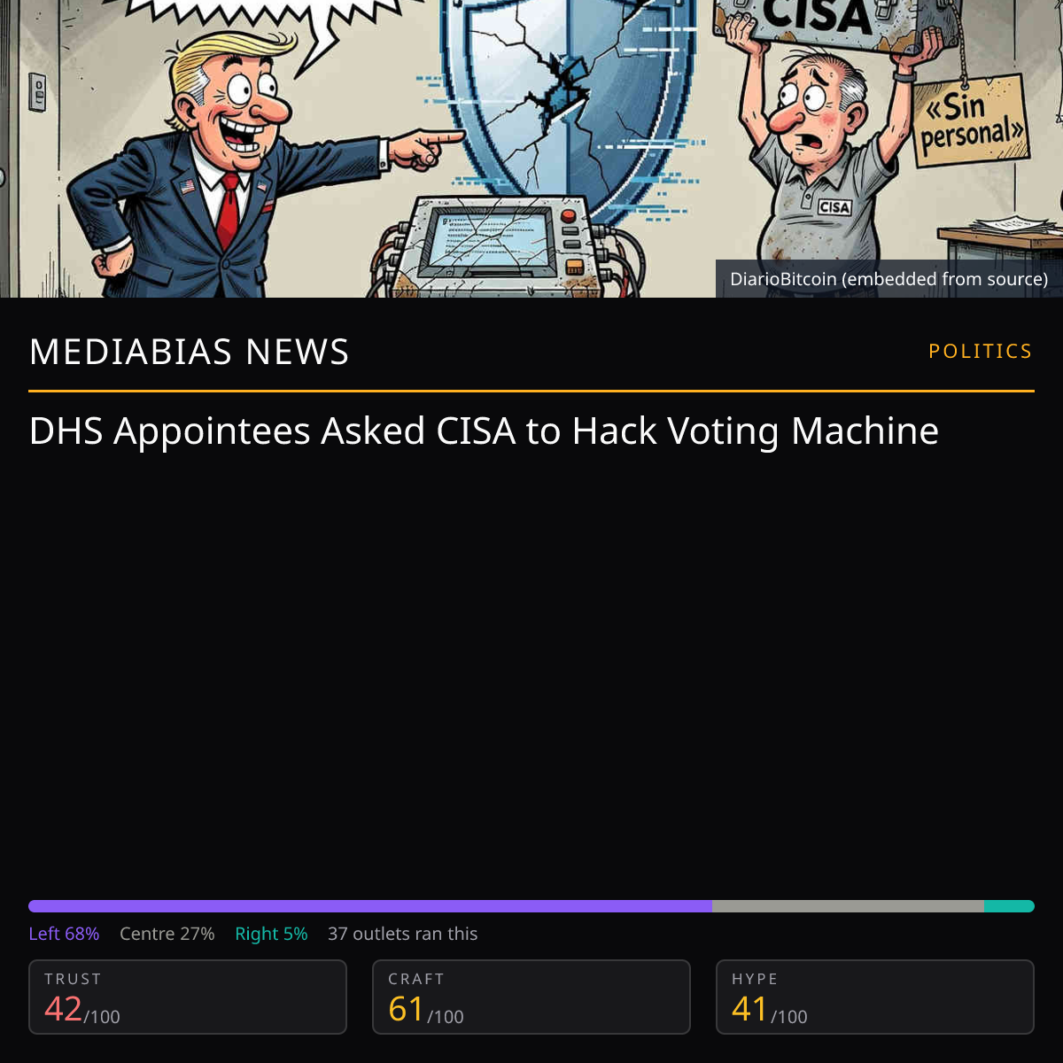 DHS Voting Machine Hack Request | MediaBias News