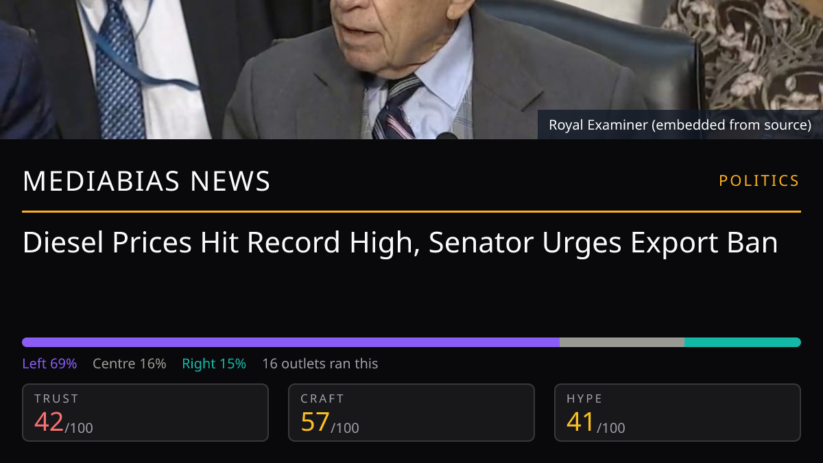 Diesel Prices Hit Record High, Senator Urges Export Ban