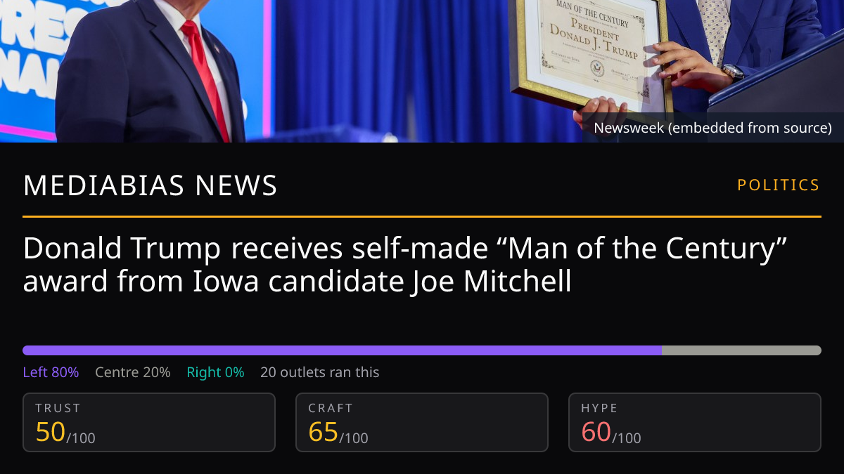 Trump receives Man of Century award | MediaBias News