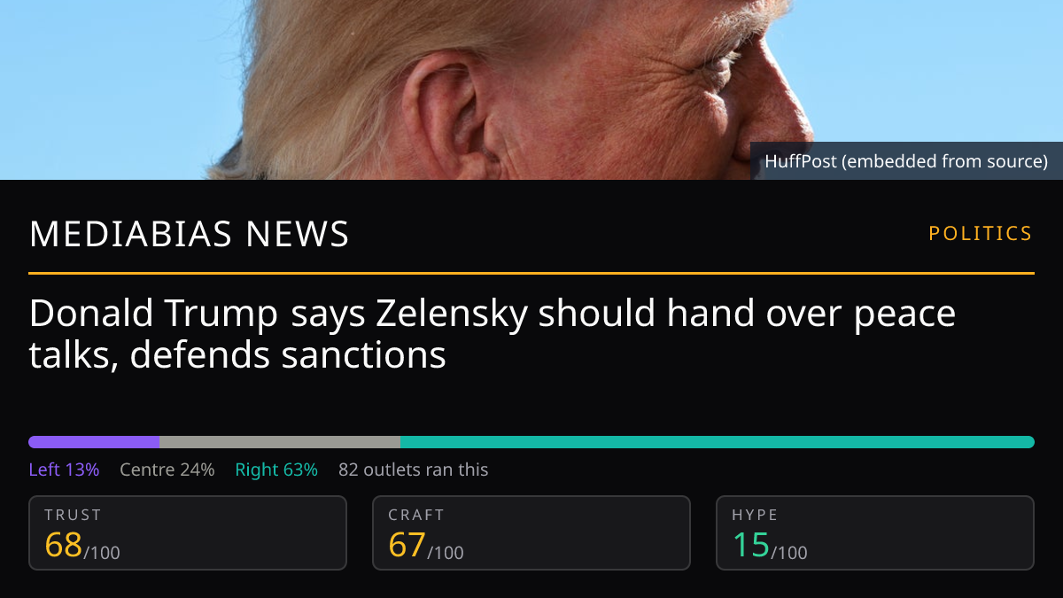 Donald Trump says Zelensky should hand over peace talks, defends sanctions