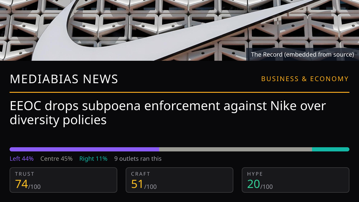 EEOC drops subpoena enforcement against Nike over diversity policies