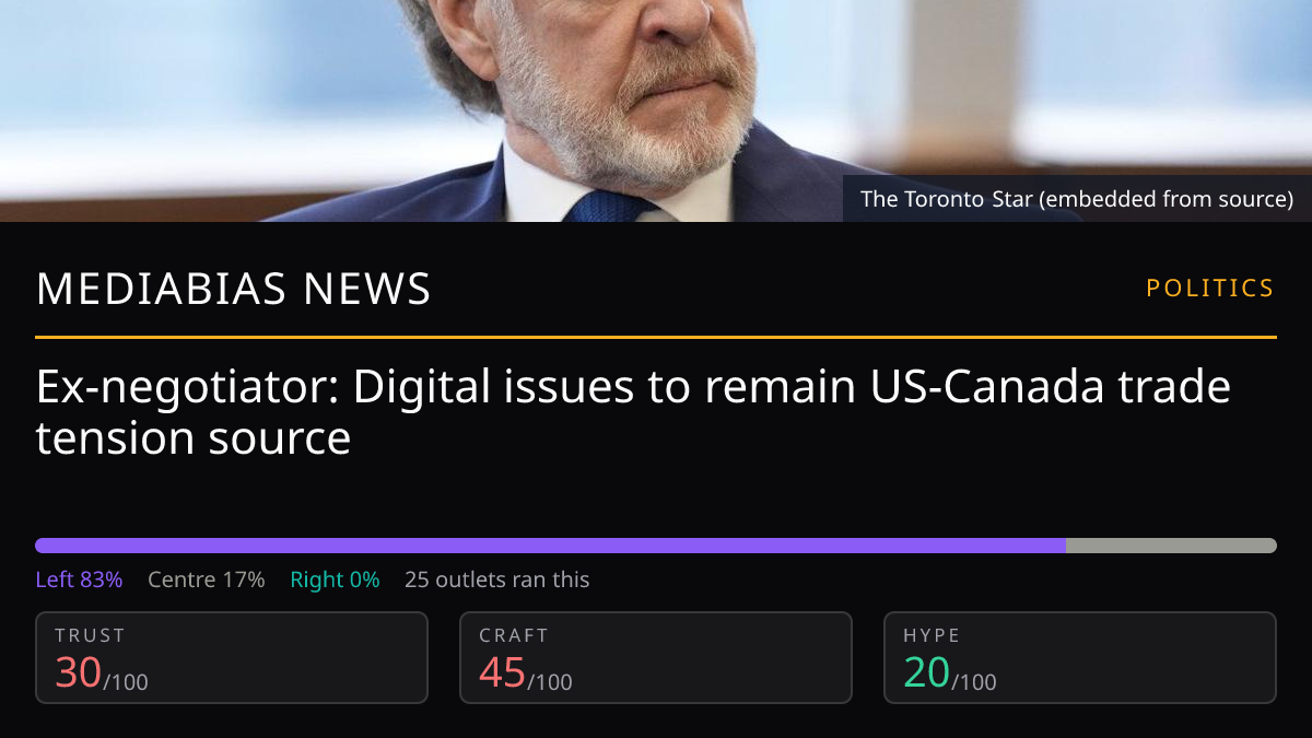 Ex-negotiator: Digital issues to remain US-Canada trade tension source
