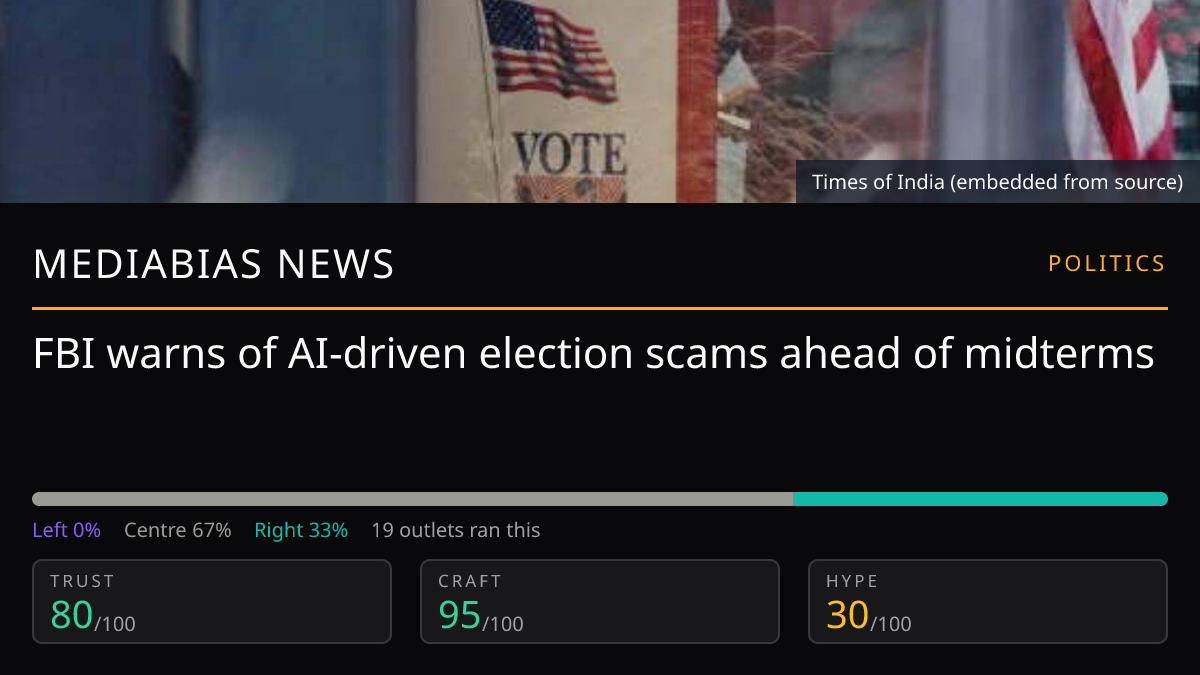 FBI warns of AI election scams | MediaBias News