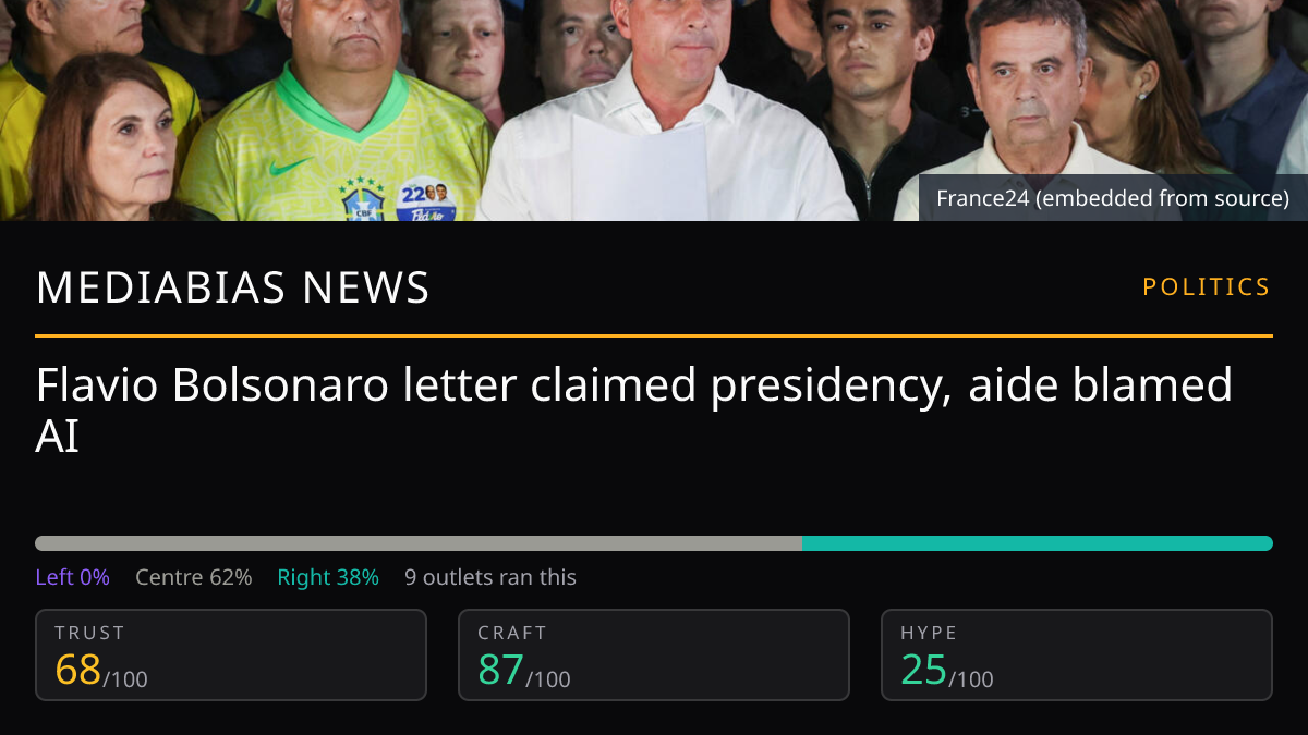 Flavio Bolsonaro letter claimed presidency, aide blamed AI