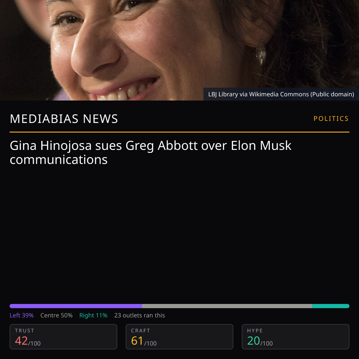 Gina Hinojosa vs Greg Abbott | MediaBias News