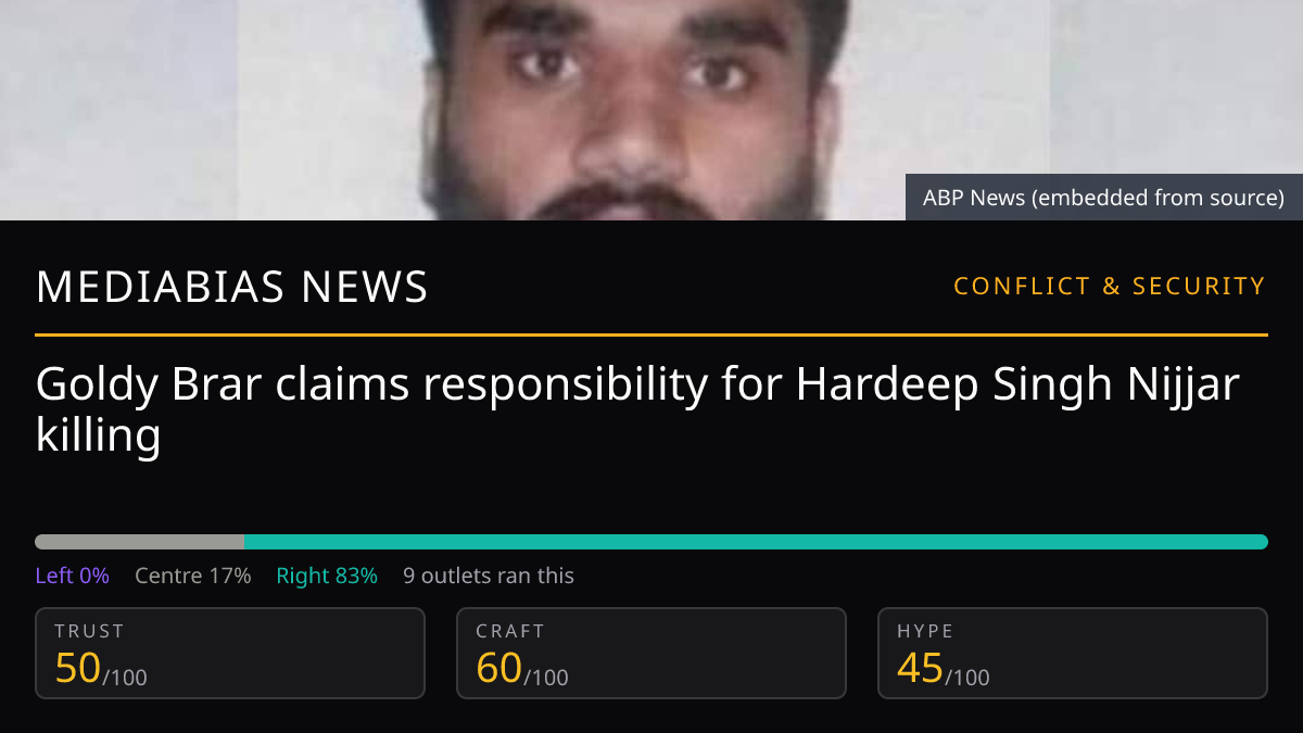 Goldy Brar claims responsibility for Hardeep Singh Nijjar killing