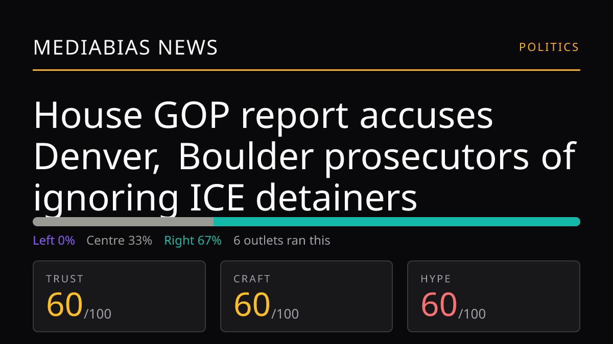House GOP report accuses Denver, Boulder prosecutors of ignoring ICE detainers