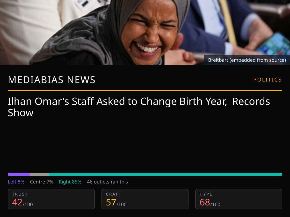 Ilhan Omar Birth Year Change | MediaBias News