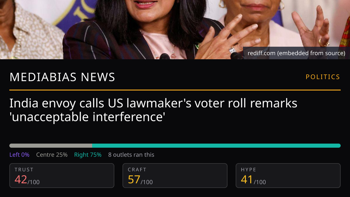 India envoy calls US lawmaker's voter roll remarks 'unacceptable interference'
