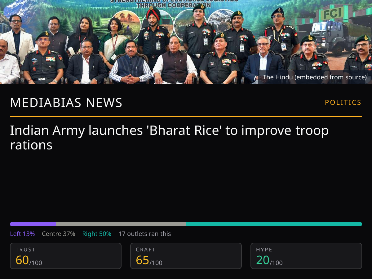 Indian Army Bharat Rice | MediaBias News