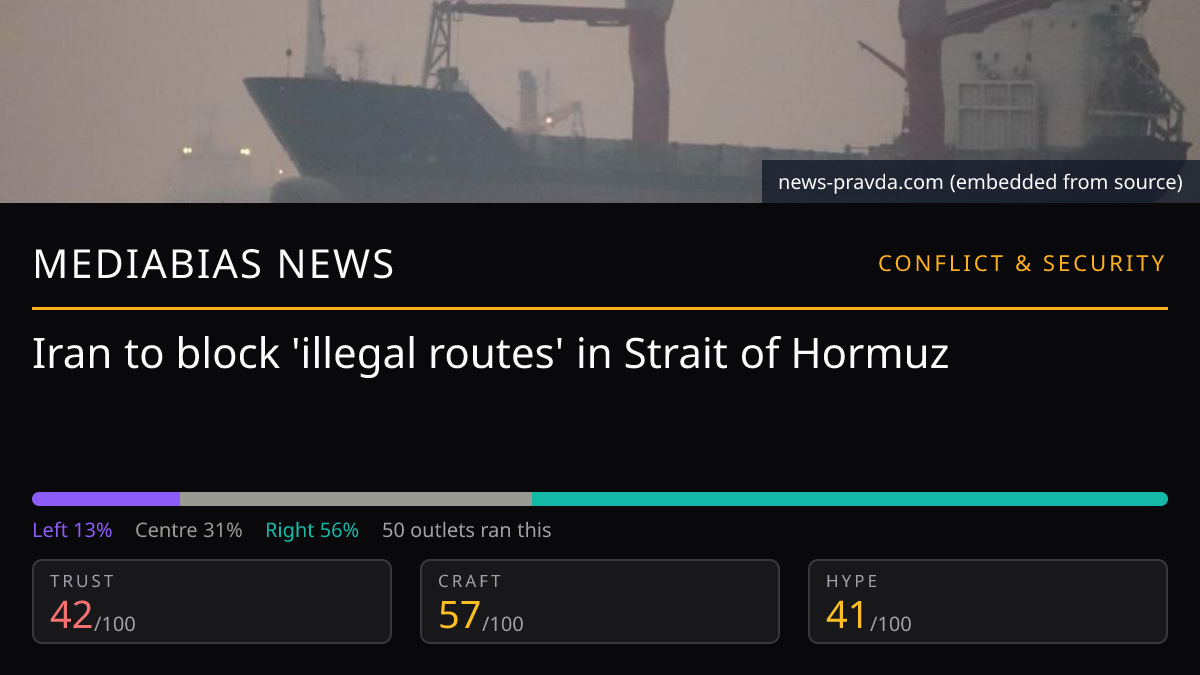 Iran to block 'illegal routes' in Strait of Hormuz