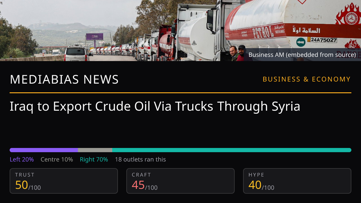Iraq to Export Crude Oil Via Trucks Through Syria