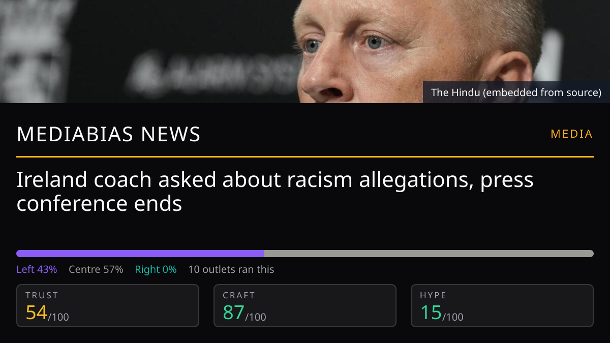Ireland coach asked about racism allegations, press conference ends