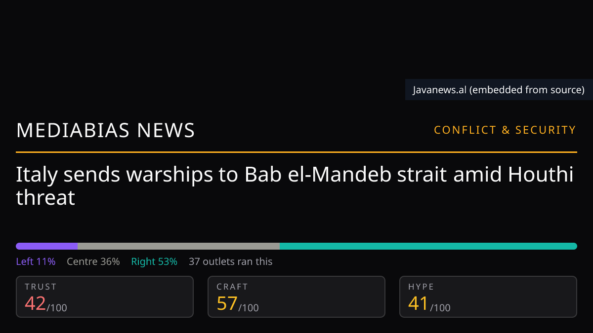 Italy sends warships to Bab el-Mandeb strait amid Houthi threat