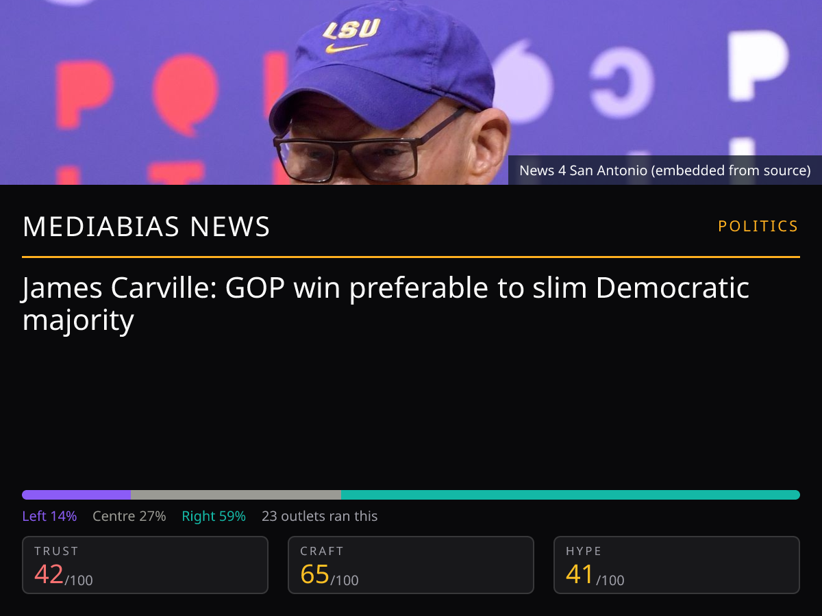 James Carville on Democratic majority | MediaBias News