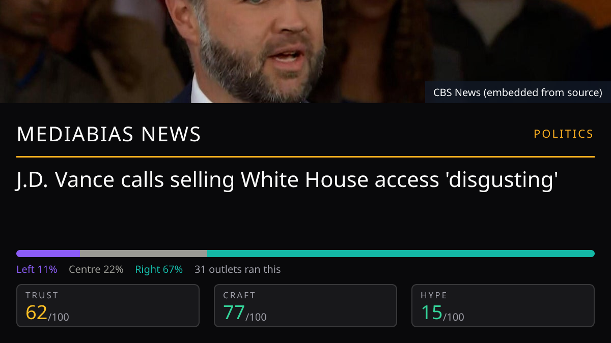 J.D. Vance calls selling White House access 'disgusting'