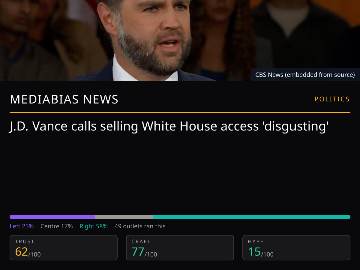 J.D. Vance on White House access | MediaBias News