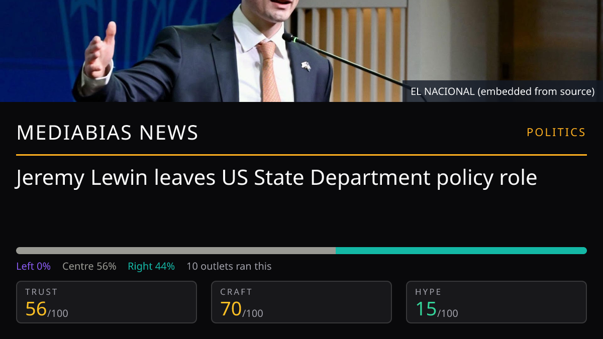Jeremy Lewin leaves US State Department policy role