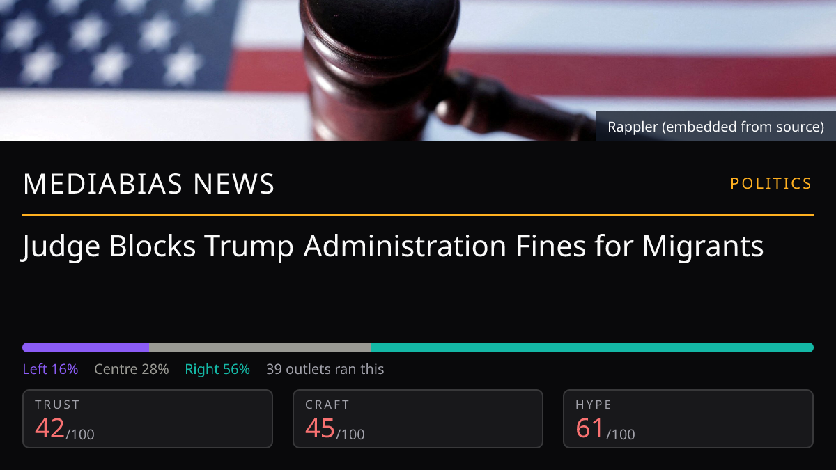 Judge Blocks Trump Administration Fines for Migrants