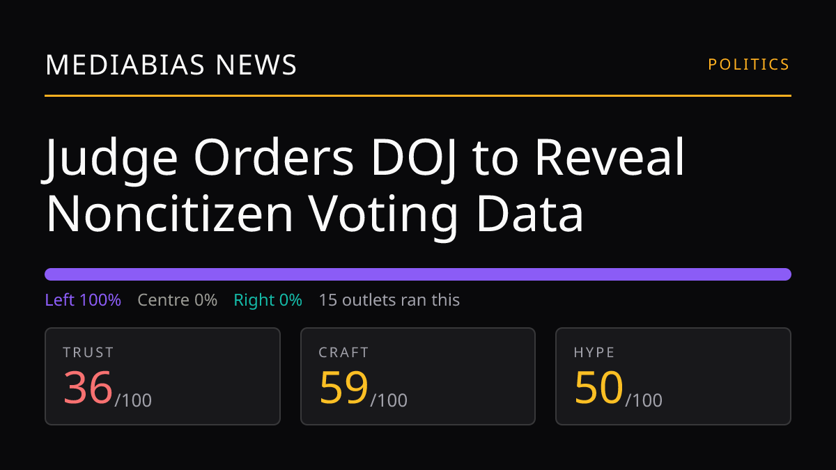 Judge Orders DOJ to Reveal Noncitizen Voting Data