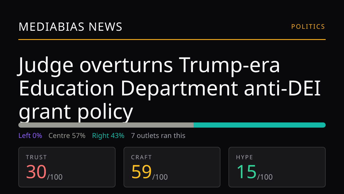 Judge overturns Trump-era Education Department anti-DEI grant policy