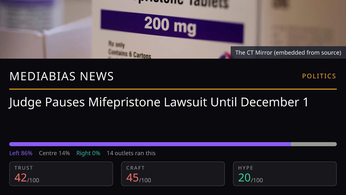 Judge Pauses Mifepristone Lawsuit Until December 1