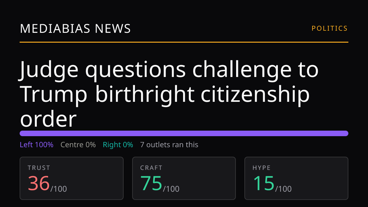 Judge questions challenge to Trump birthright citizenship order