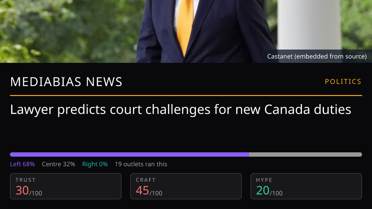 Lawyer predicts court challenges for new Canada duties