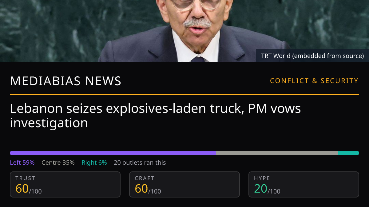 Lebanon seizes explosives-laden truck, PM vows investigation