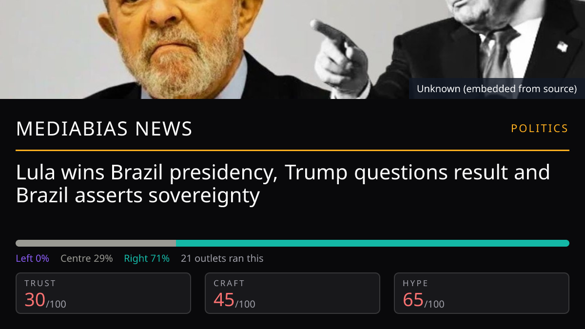 Lula wins Brazil presidency, Trump questions result and Brazil asserts sovereignty