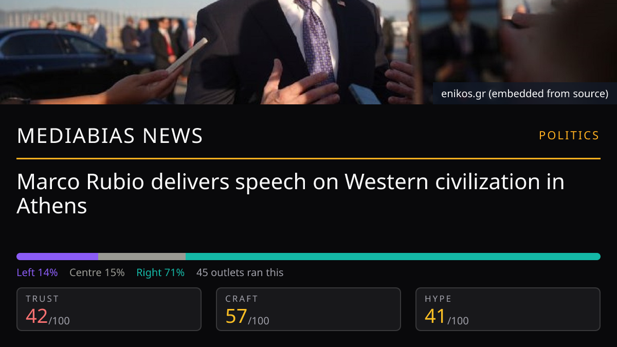 Marco Rubio delivers speech on Western civilization in Athens