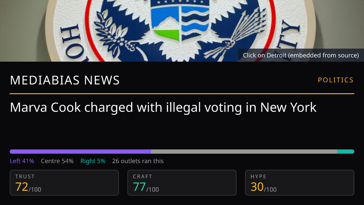 Marva Cook charged with illegal voting in New York