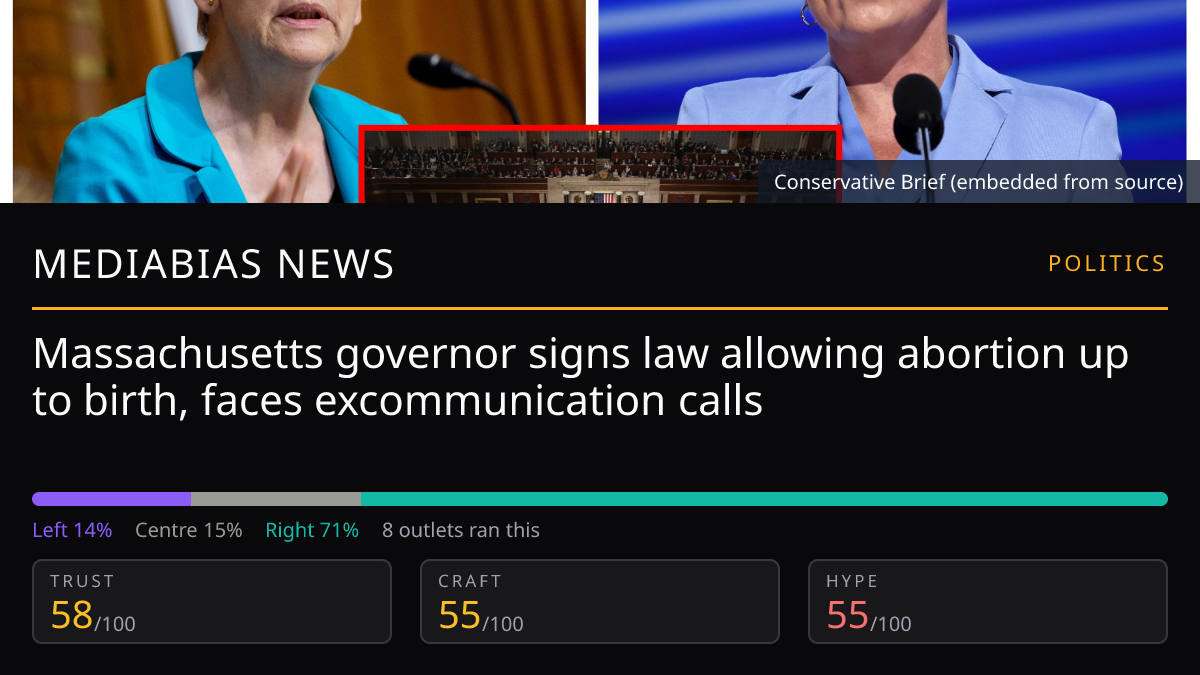 Massachusetts governor signs law allowing abortion up to birth, faces excommunication calls